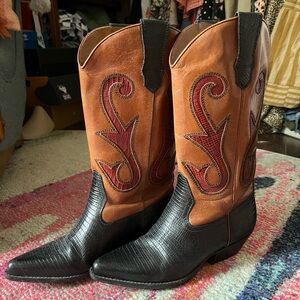 Leather cowboy boots